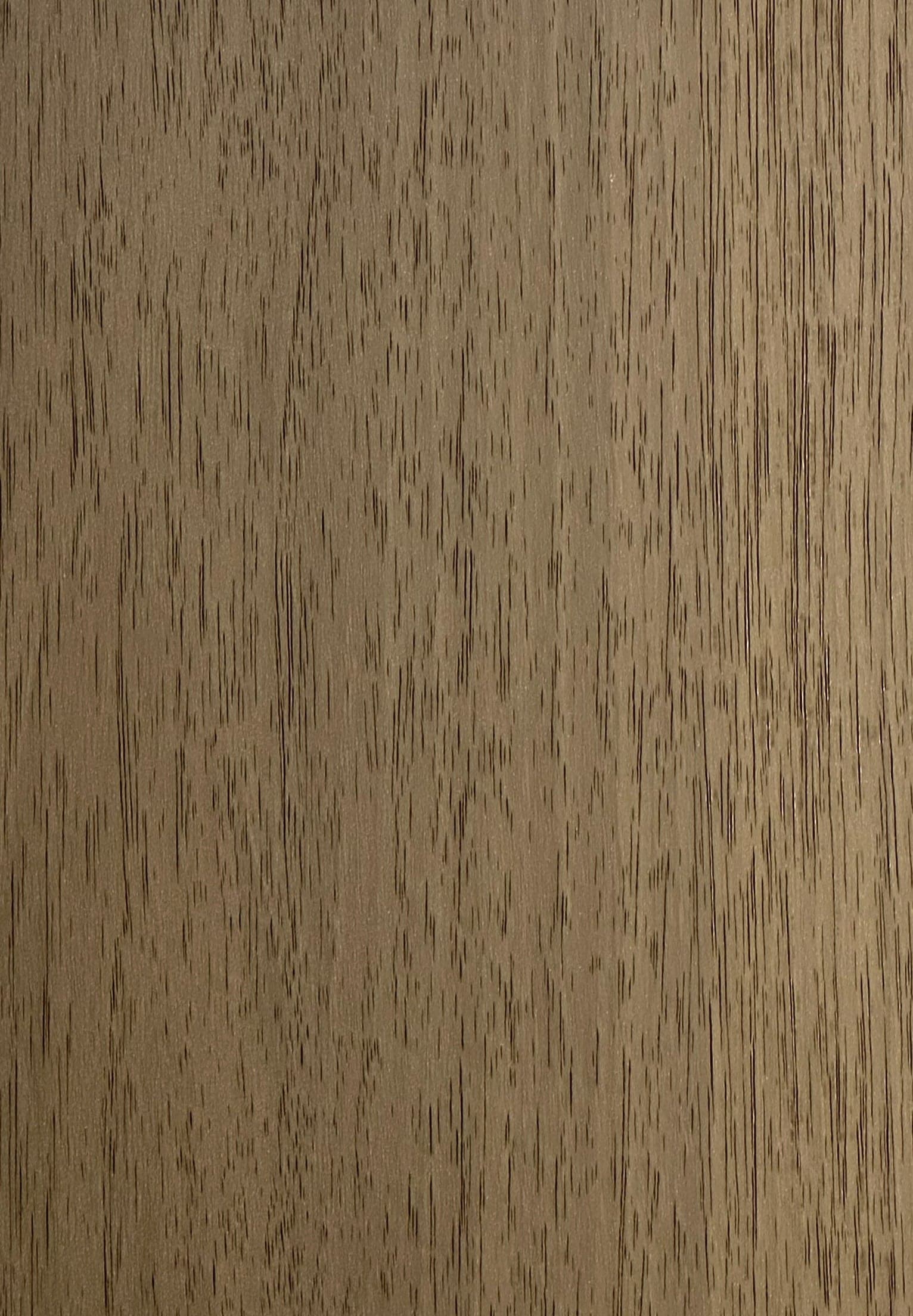 Muted khaki-brown wood swatch with fine dense vertical grain and narrow lighter striations.
