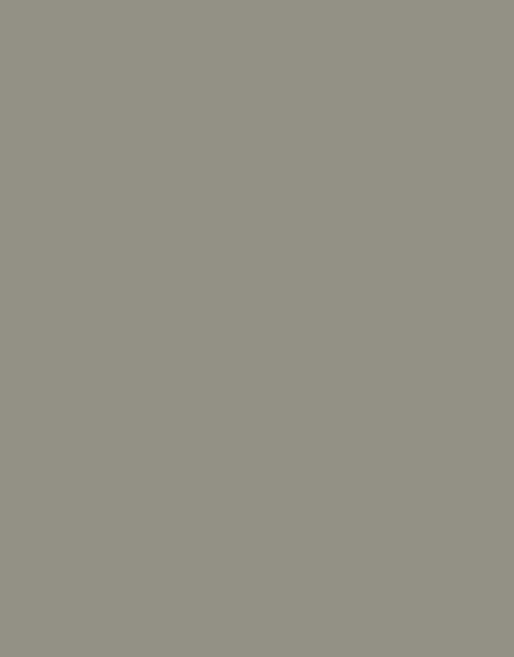 Flat mid grey swatch with a faint olive cast and no texture or figure.
