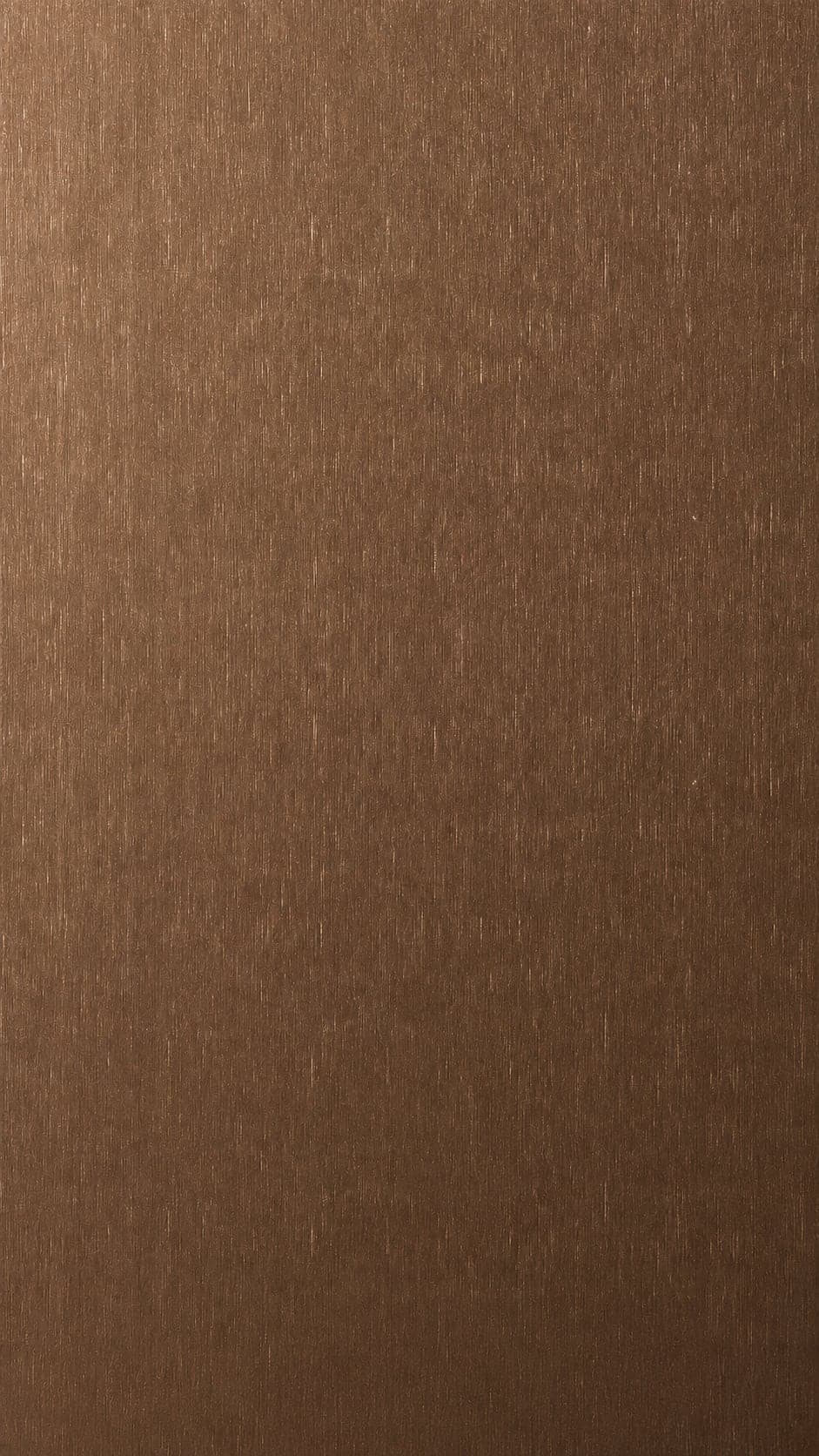 Warm copper-bronze decor with a fine vertical brushed finish and a soft directional highlight.